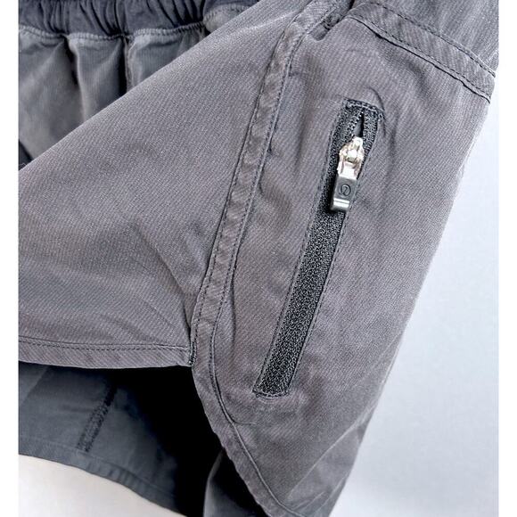 Lululemon 4 Running Shorts Black Zip Pocket Jogging Gym Exercise Active - Picture 4 of 8